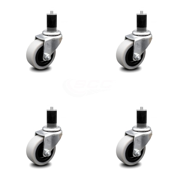 Service Caster 2 Inch Thermoplastic Rubber Wheel 1-5/8 Inch Expanding Stem Caster SCC, 4PK SCC-EX05S210-TPRS-158-4 - main